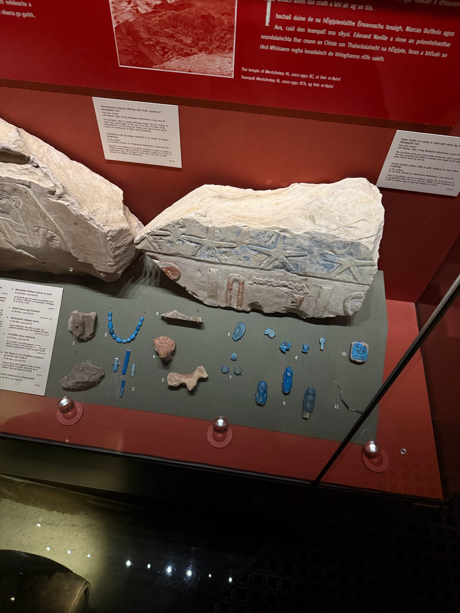 Blue beadwork done by ancient egyptians